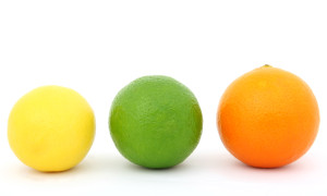 colorful fruit lemon lime and orange