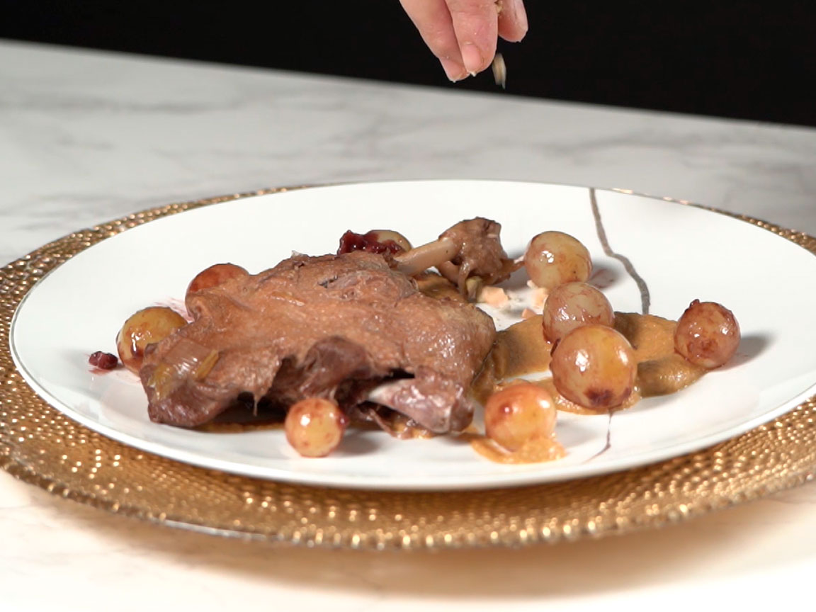 pato con uvas receta de navidad