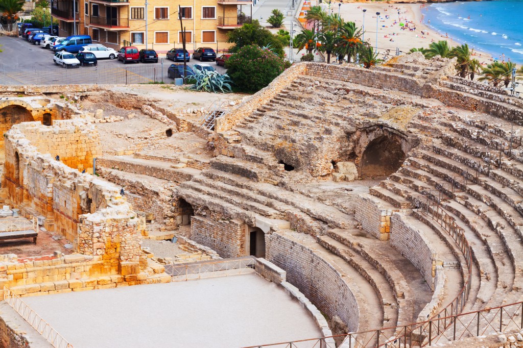 Roman amphitheater at Mediterranean. Tarragona
